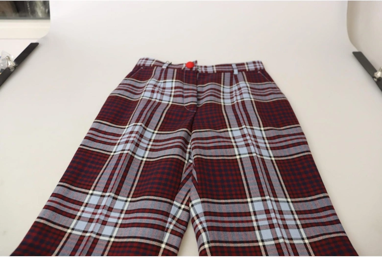 Cropped Plaid Trousers Women - Gray Jeans