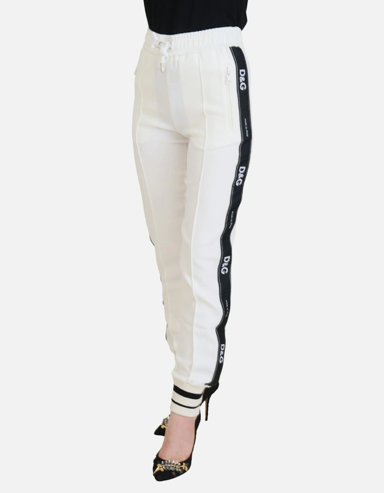 Casual Track Pants Side Stripe Style Women - White Jeans