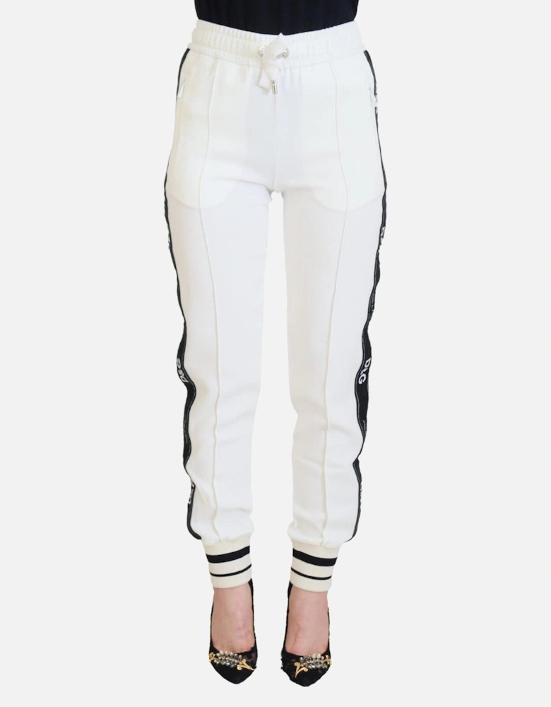 Casual Track Pants Side Stripe Style Women - White Jeans