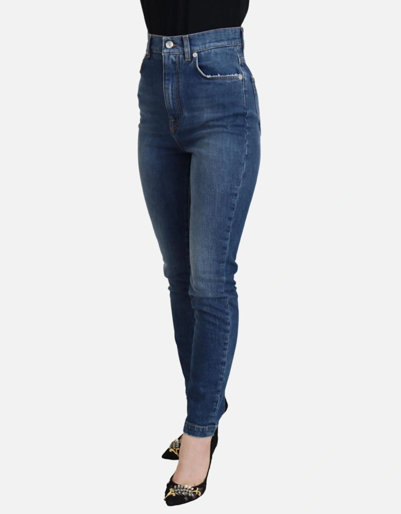 High Waisted Skinny Jeans Mid Wash Women - Blue Jeans