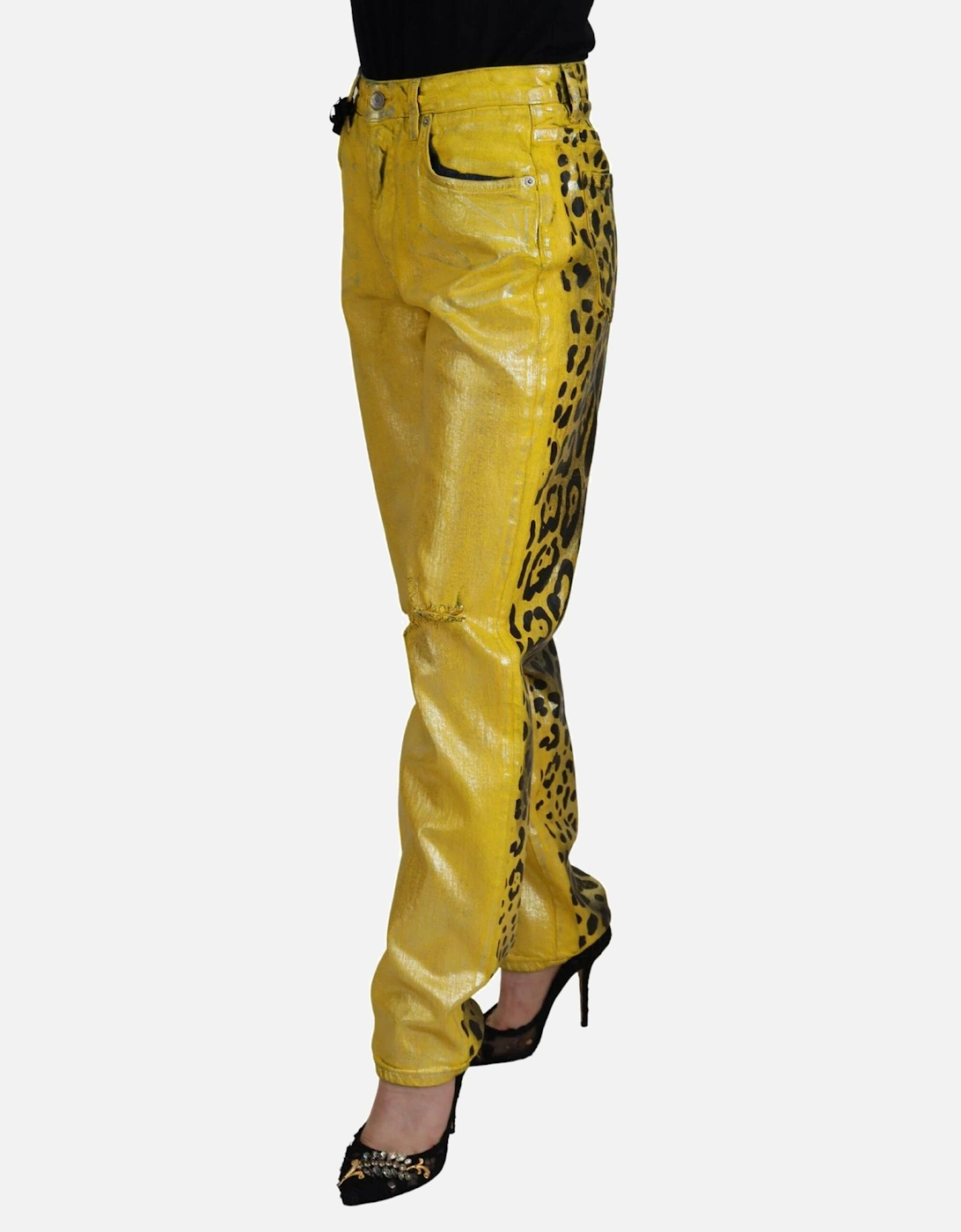 Dolce Gabbana Metallic Gold Jeans Women - Yellow Jeans