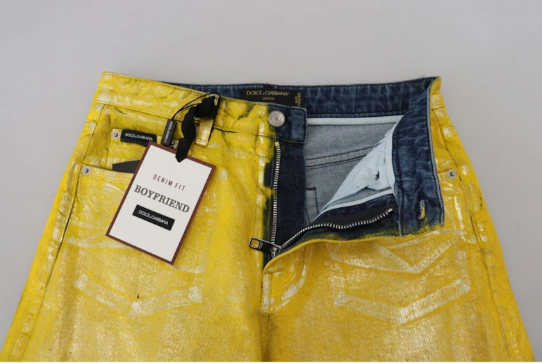 Dolce Gabbana Metallic Gold Jeans Women - Yellow Jeans