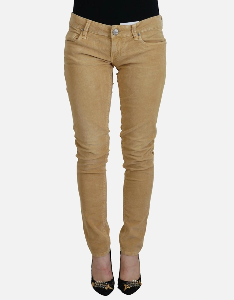 Corduroy Skinny Jeans Women - Brown Jeans