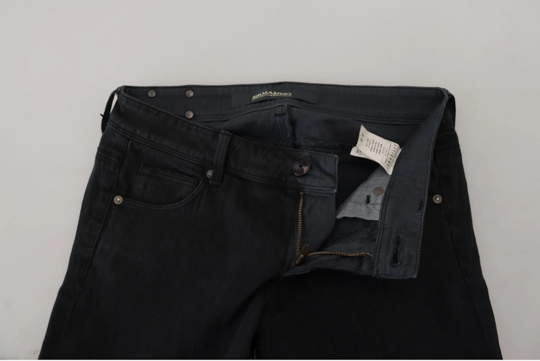 Low Waist Skinny Jeans with Zipper Closure Women - Black Jeans