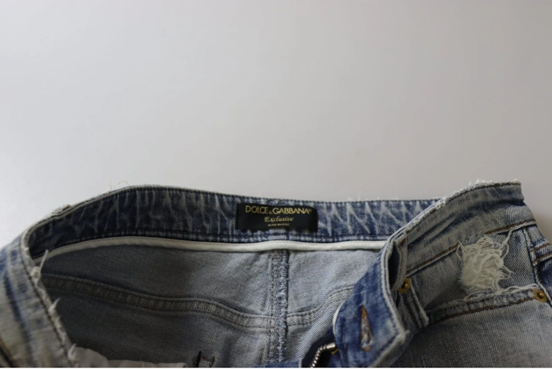 Distressed Skinny Jeans Women - Blue Jeans