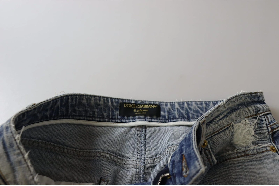 Distressed Skinny Jeans Women - Blue Jeans
