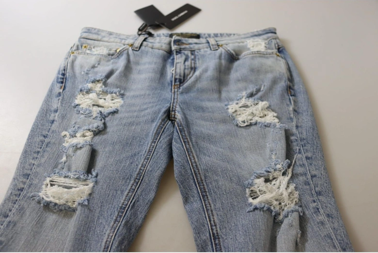 Distressed Skinny Jeans Women - Blue Jeans