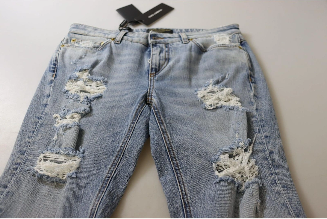 Distressed Skinny Jeans Women - Blue Jeans