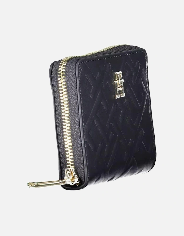 Contrasting 5-Compartment Wallet with Logo Women - Blue