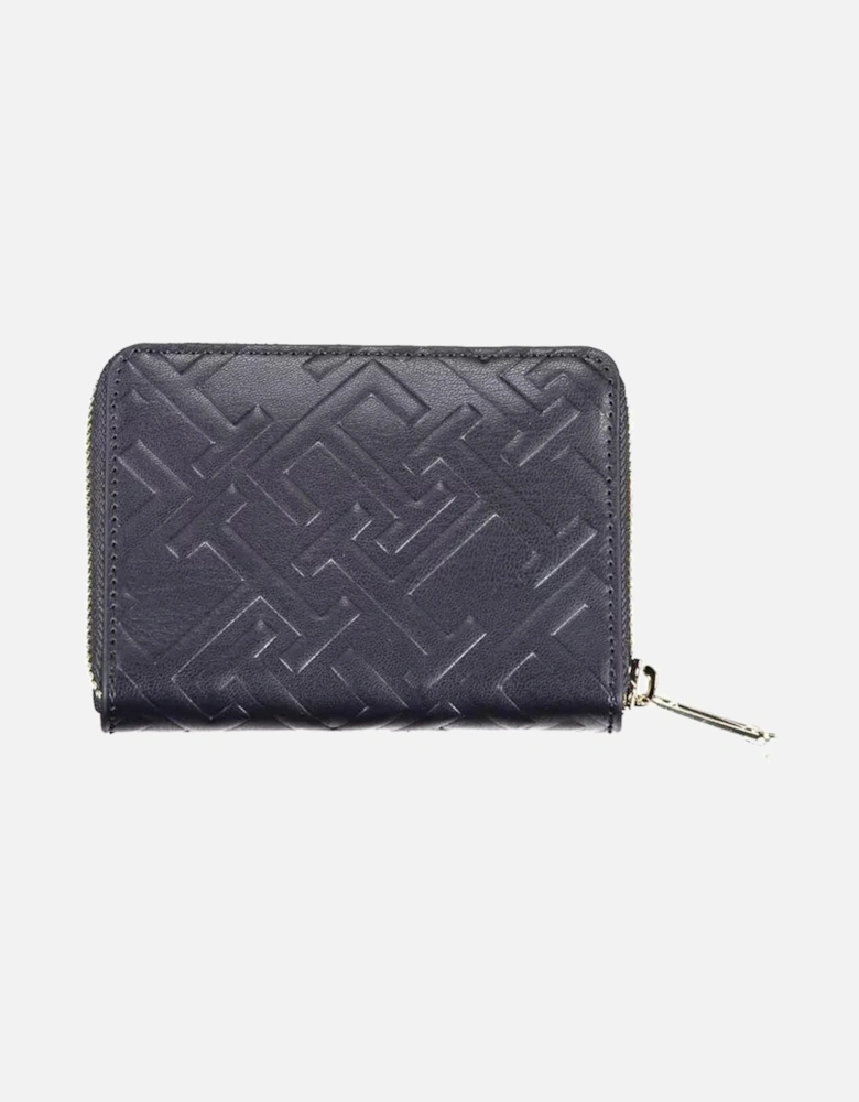 Contrasting 5-Compartment Wallet with Logo Women - Blue