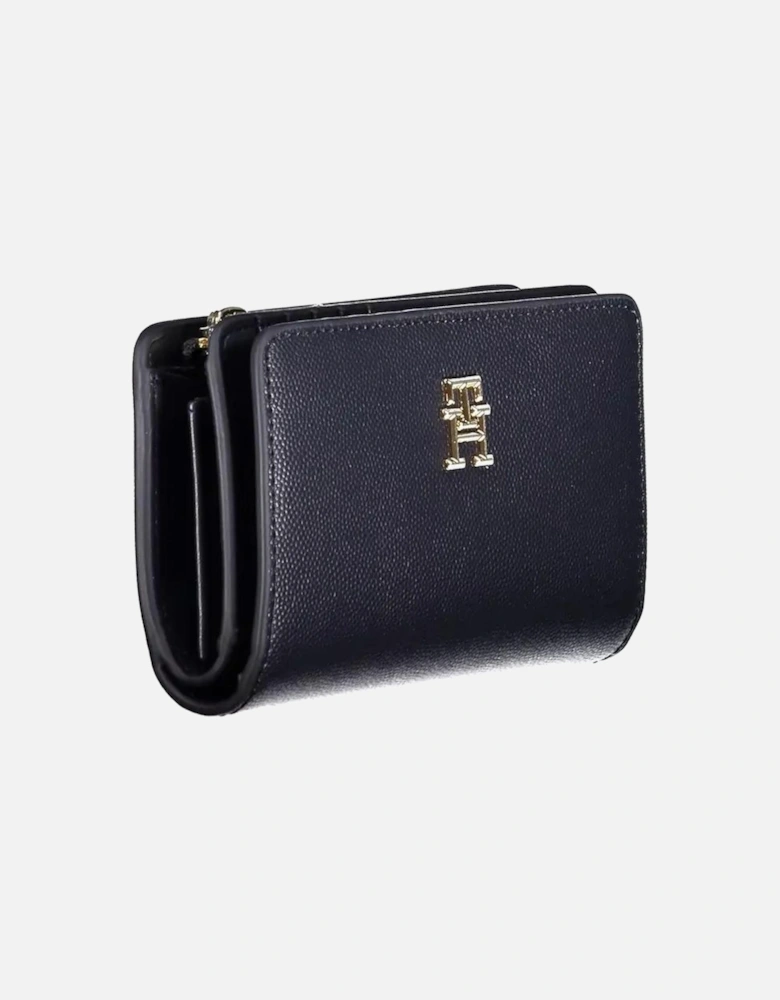 4 Compartment Wallet with Double Card Spaces and Logo Women - Blue