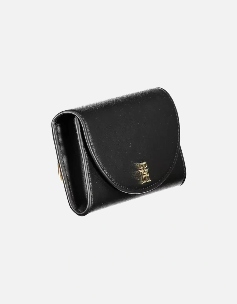 Tri-fold Wallet with Three Compartments and Coin Purse. Women - Black