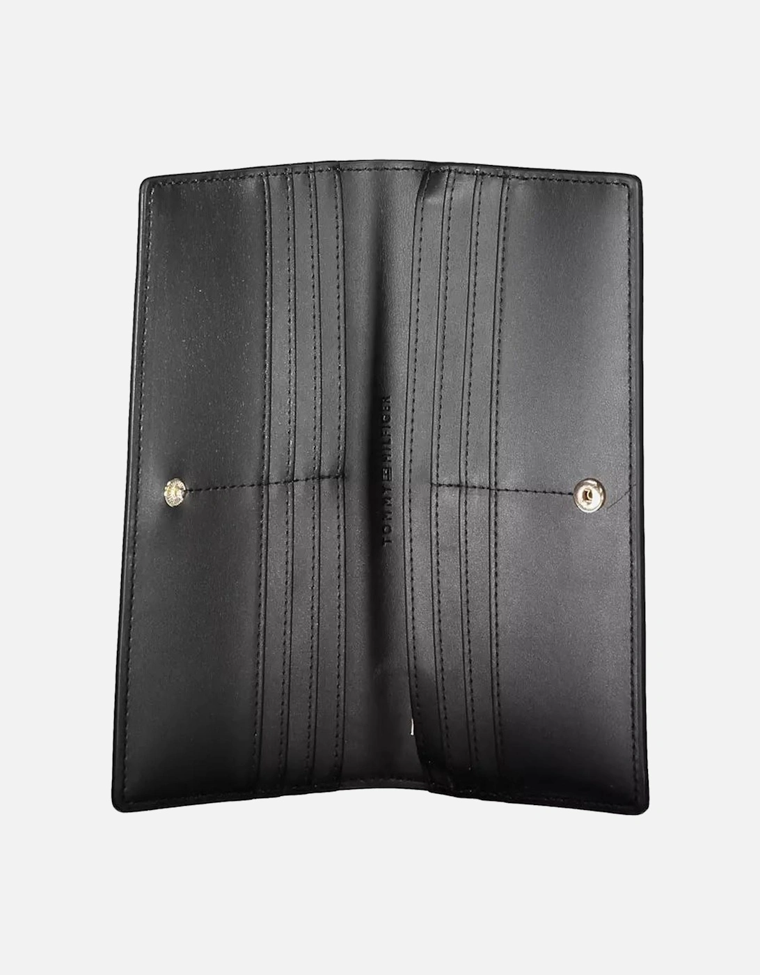 Double-Spaced Card Wallet with Zip and Automatic Closure Women - Black