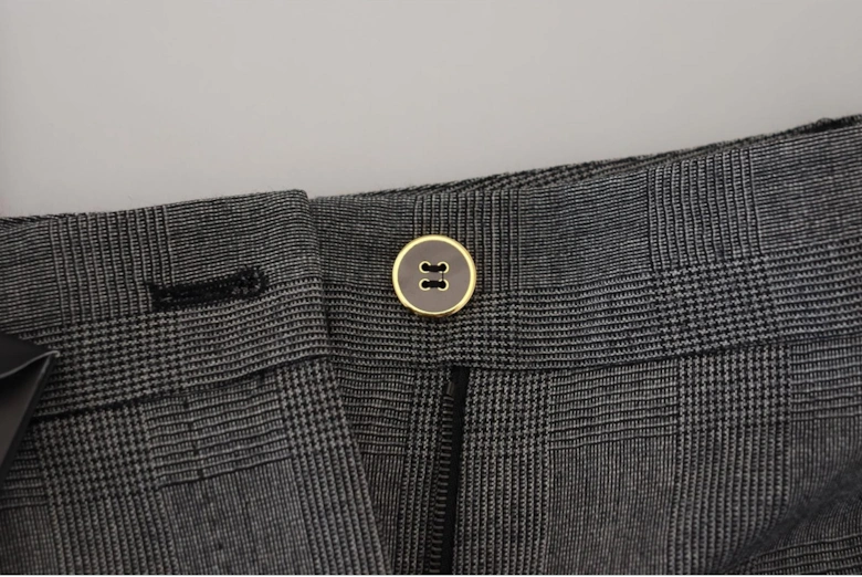 Check Trousers Straight Leg Pants Women - Gray Jeans