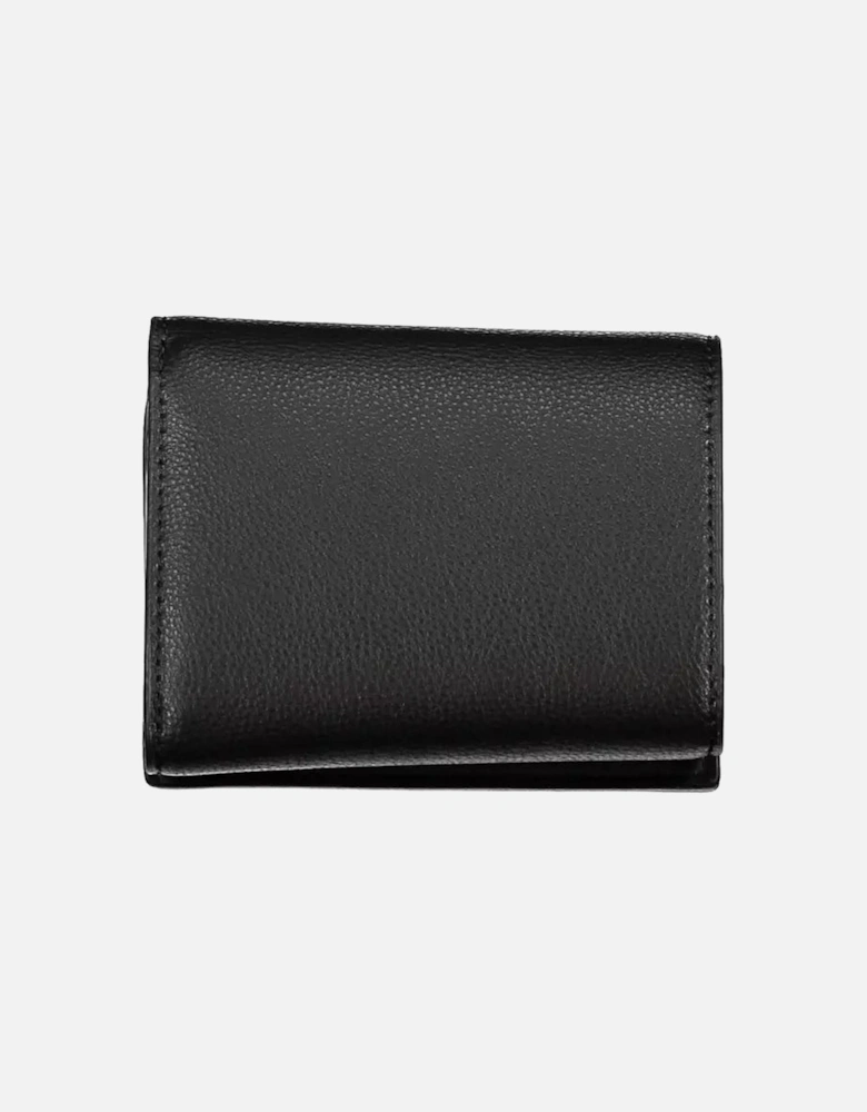 4-Compartment Wallet with Automatic Closure and Logo Women - Black