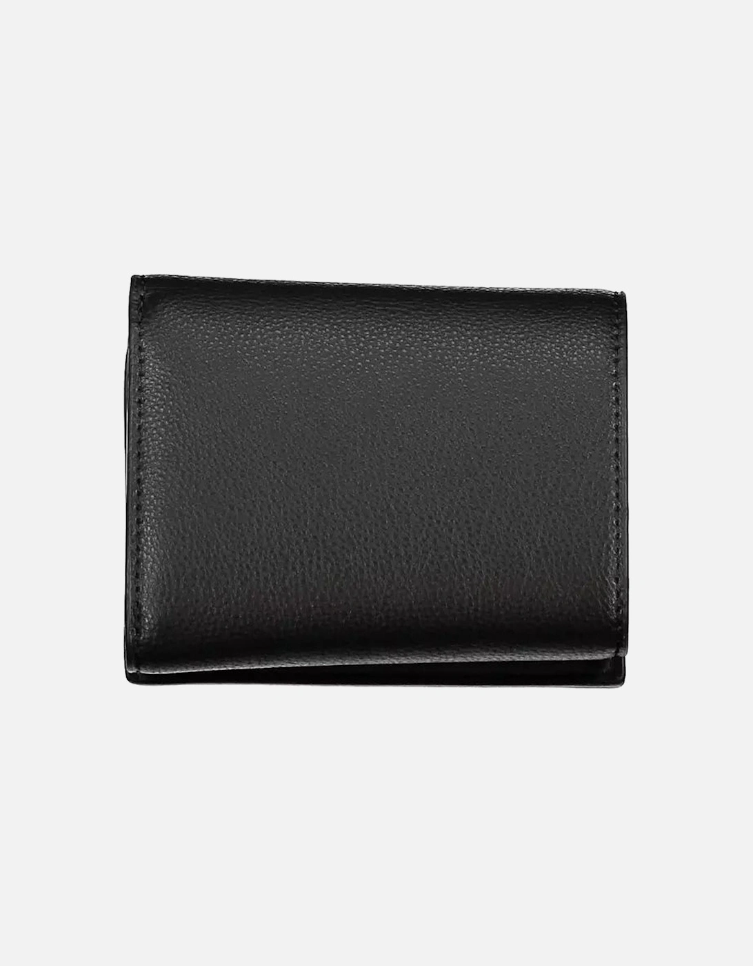 4-Compartment Wallet with Automatic Closure and Logo Women - Black