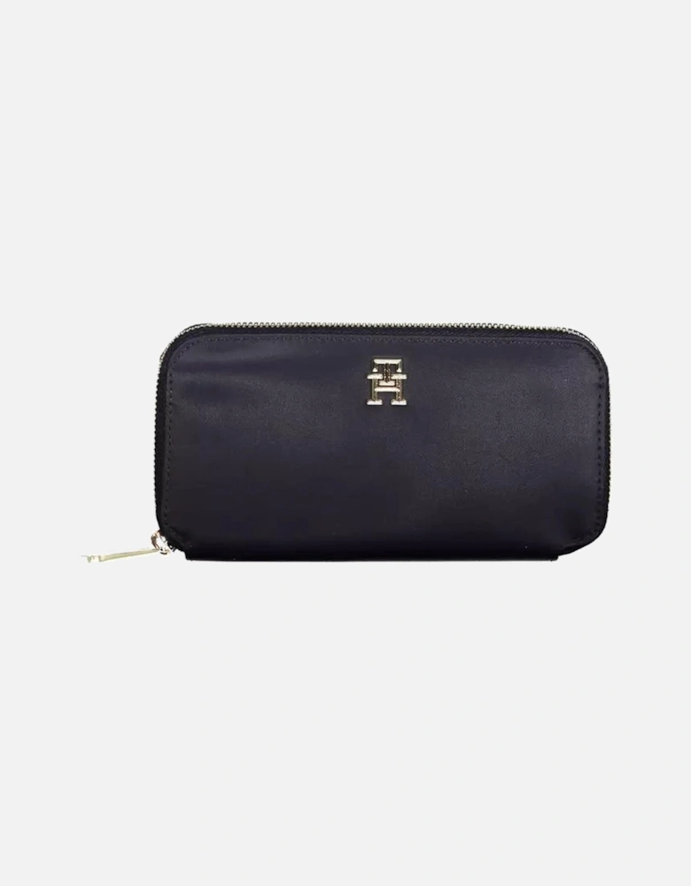 Multi-compartment Wallet with Zip Closure and Logo Women - Blue