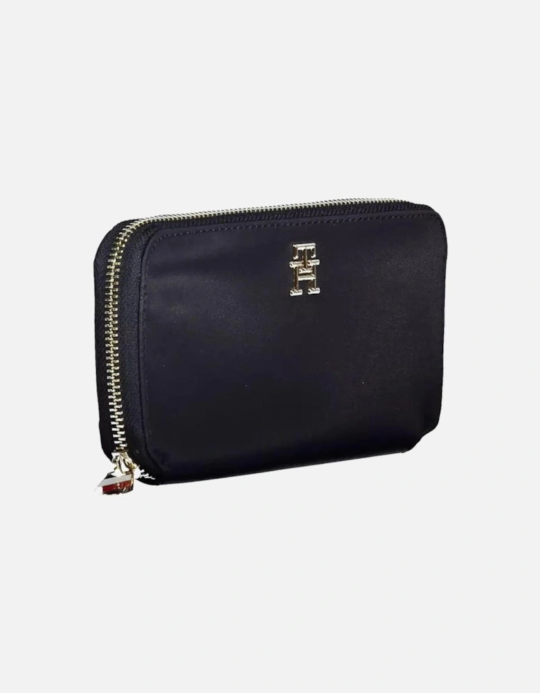 Multi-compartment Wallet with Zip Closure and Logo Women - Blue