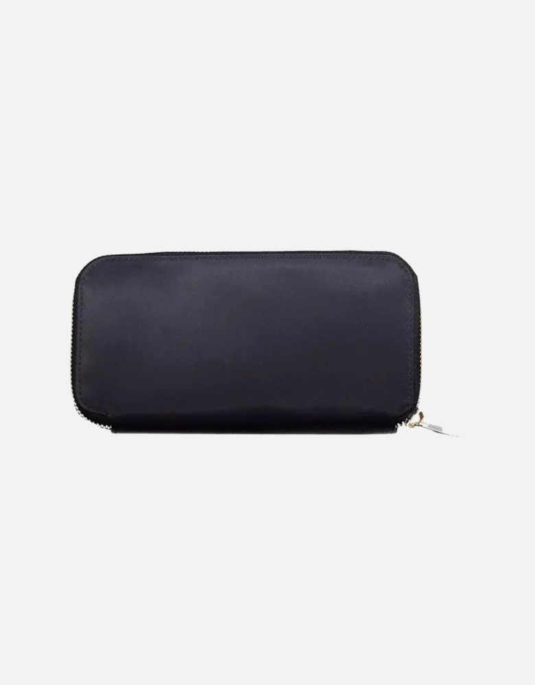 Multi-compartment Wallet with Zip Closure and Logo Women - Blue