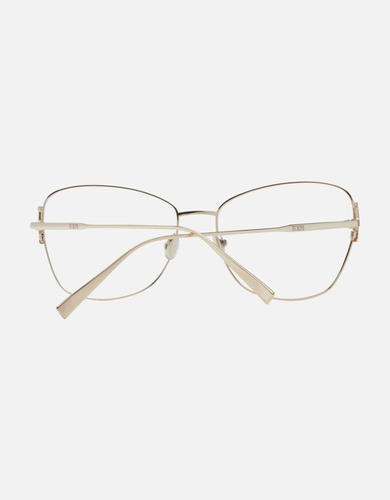 Gold Metal Butterfly Frame Glasses with Demo Lenses Women