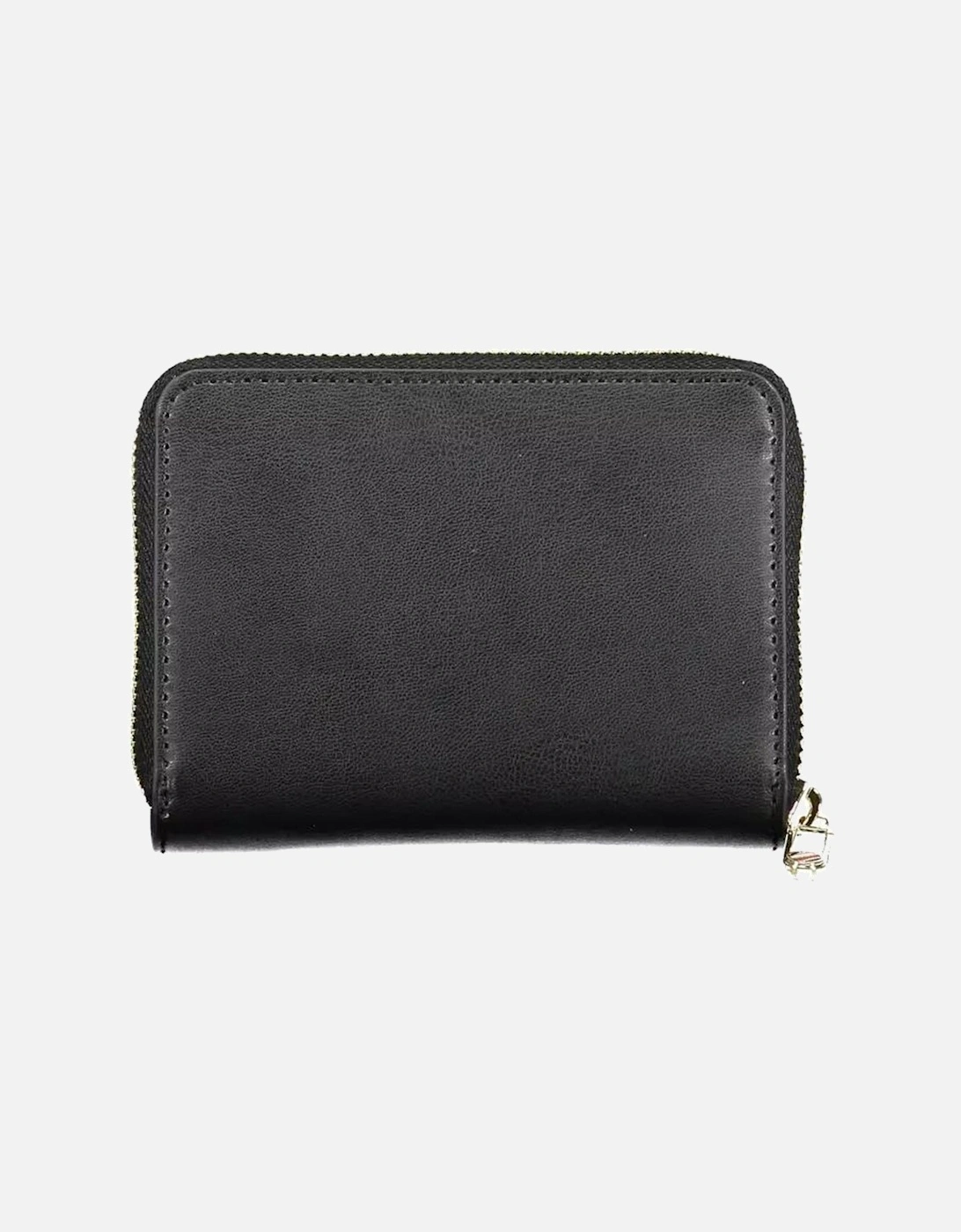 Contrasting Wallet with 5 Compartments and Zip Closure. Women - Black