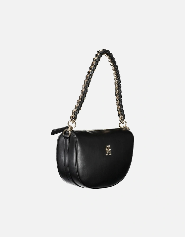 Contrast Detail Logo Bag Women - Black Handbags