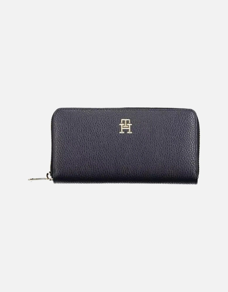 Multi-Compartment Zip Wallet with Logo Women - Blue