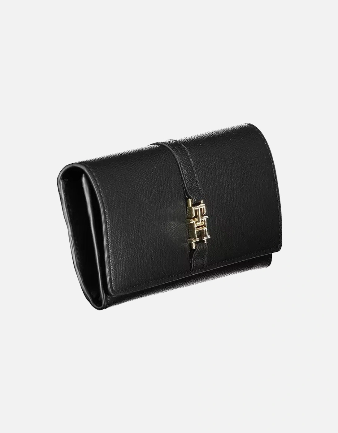 Three-Compartment Wallet with Coin Purse and Contrasting Details Women