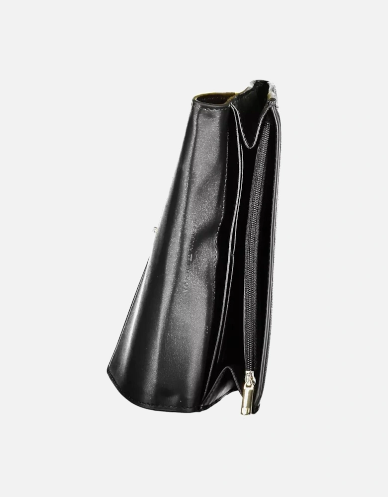 Three-Compartment Wallet with Coin Purse and Contrasting Details Women