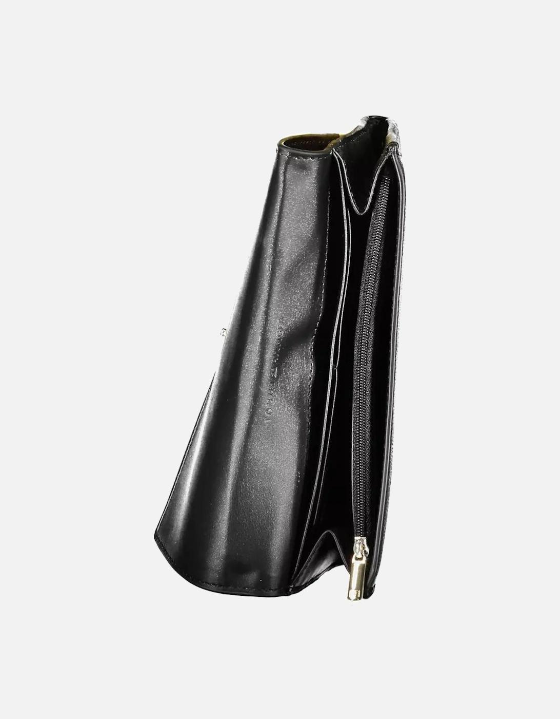 Three-Compartment Wallet with Coin Purse and Contrasting Details Women