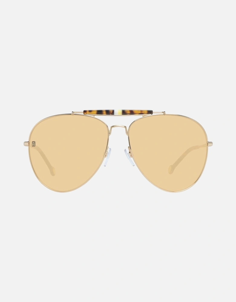 Gold Aviator Sunglasses with Brown Gradient Lenses Women