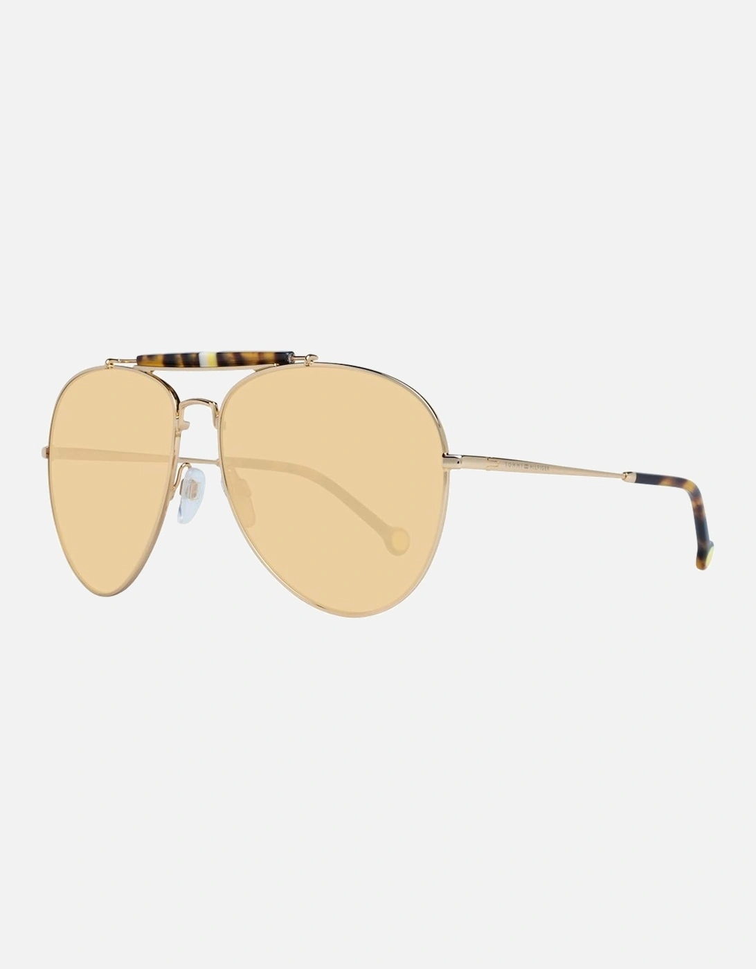 Gold Aviator Sunglasses with Brown Gradient Lenses Women, 5 of 4