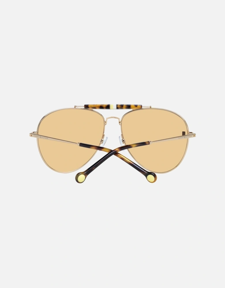 Gold Aviator Sunglasses with Brown Gradient Lenses Women
