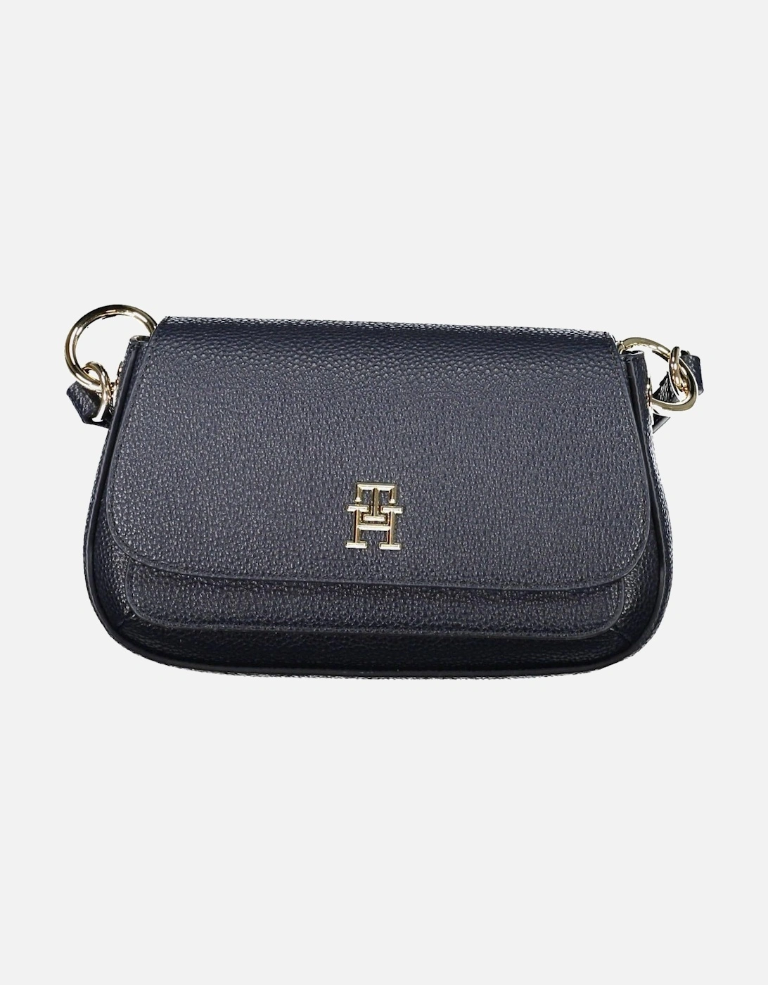 Chic Blue Shoulder Bag with Adjustable Strap and Iconic Logo Women, 4 of 3