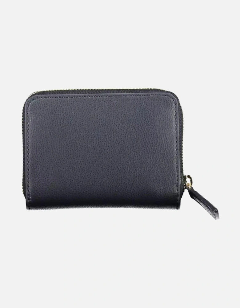Contrasting Detail Wallet with Multiple Compartments and Zip Closure