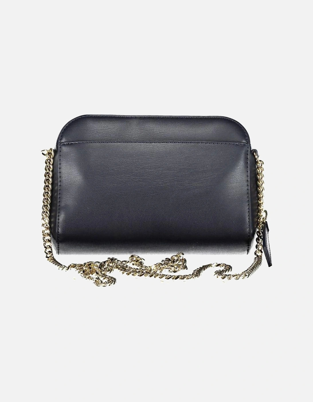 Chain Shoulder Bag with External and Internal Pockets and Zip Closure