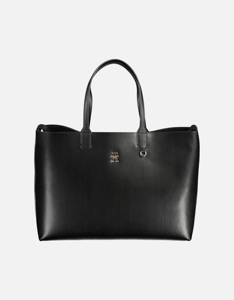 Chic Black Shoulder Bag with Removable Pochette. Women Handbags