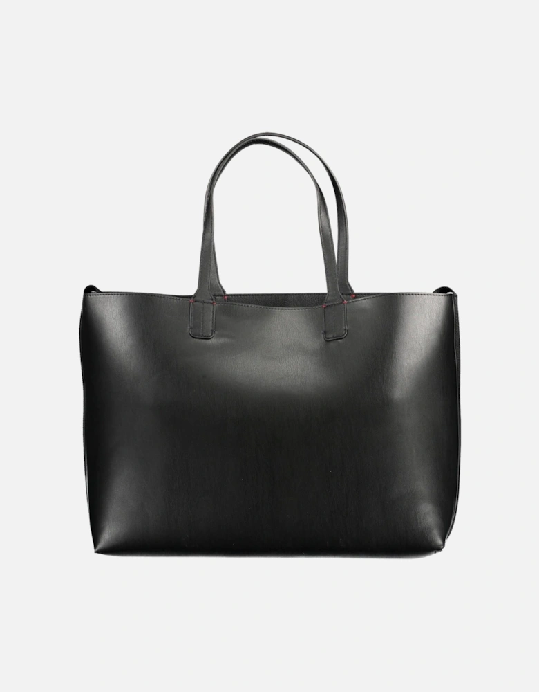 Chic Black Shoulder Bag with Removable Pochette. Women Handbags