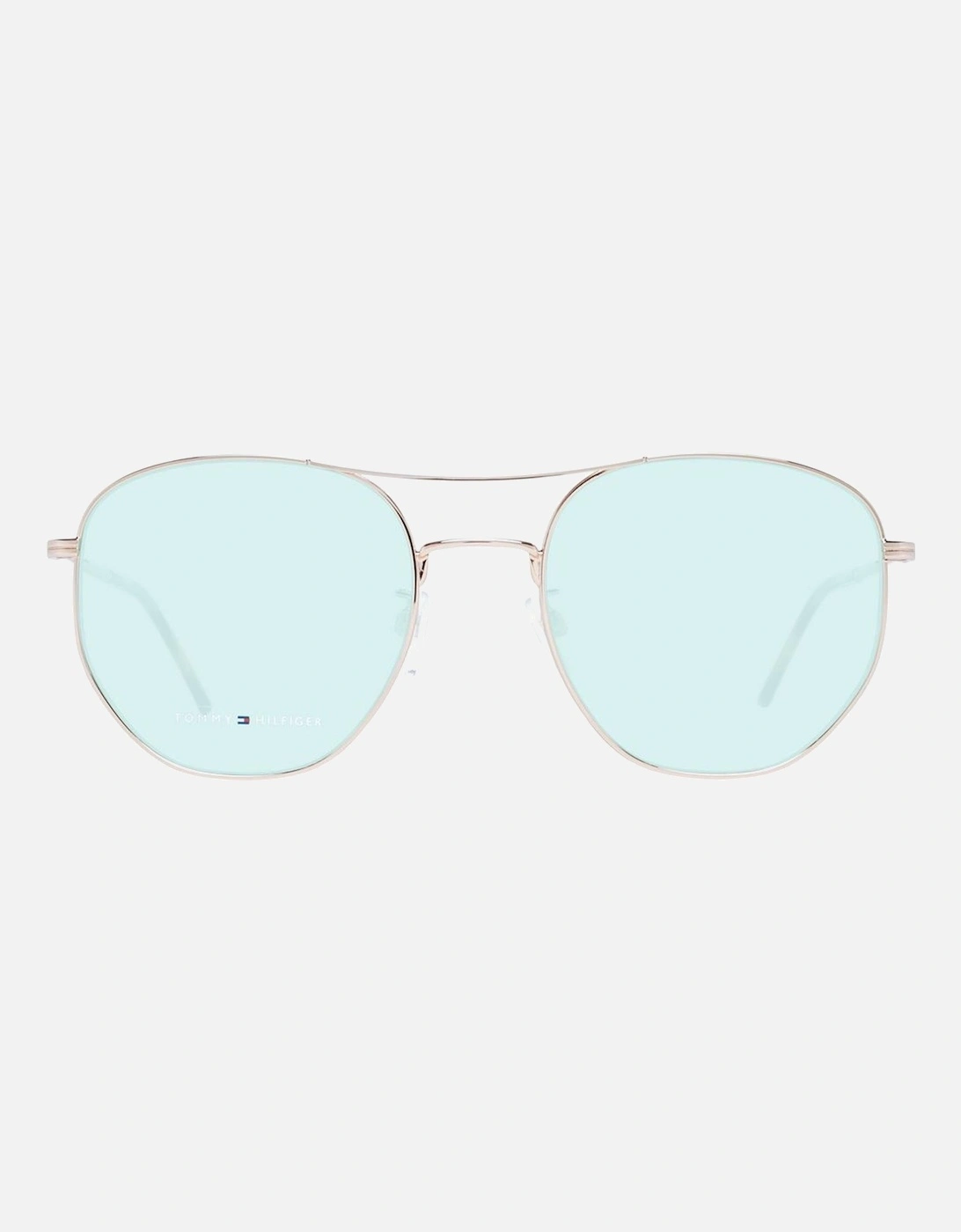 Rose Gold Aviator Sunglasses with Green Lenses - Category 1 Unisex
