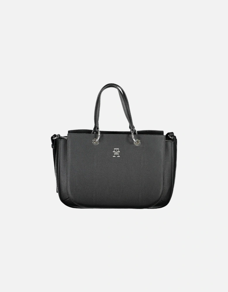 Elegant Black Handbag with Modern Flair and Versatile Design Women