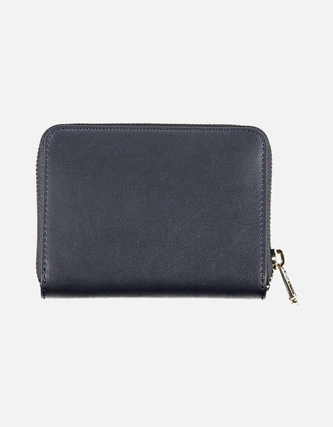 Zip Closure Wallet with Multiple Compartments and Logo Women - Blue
