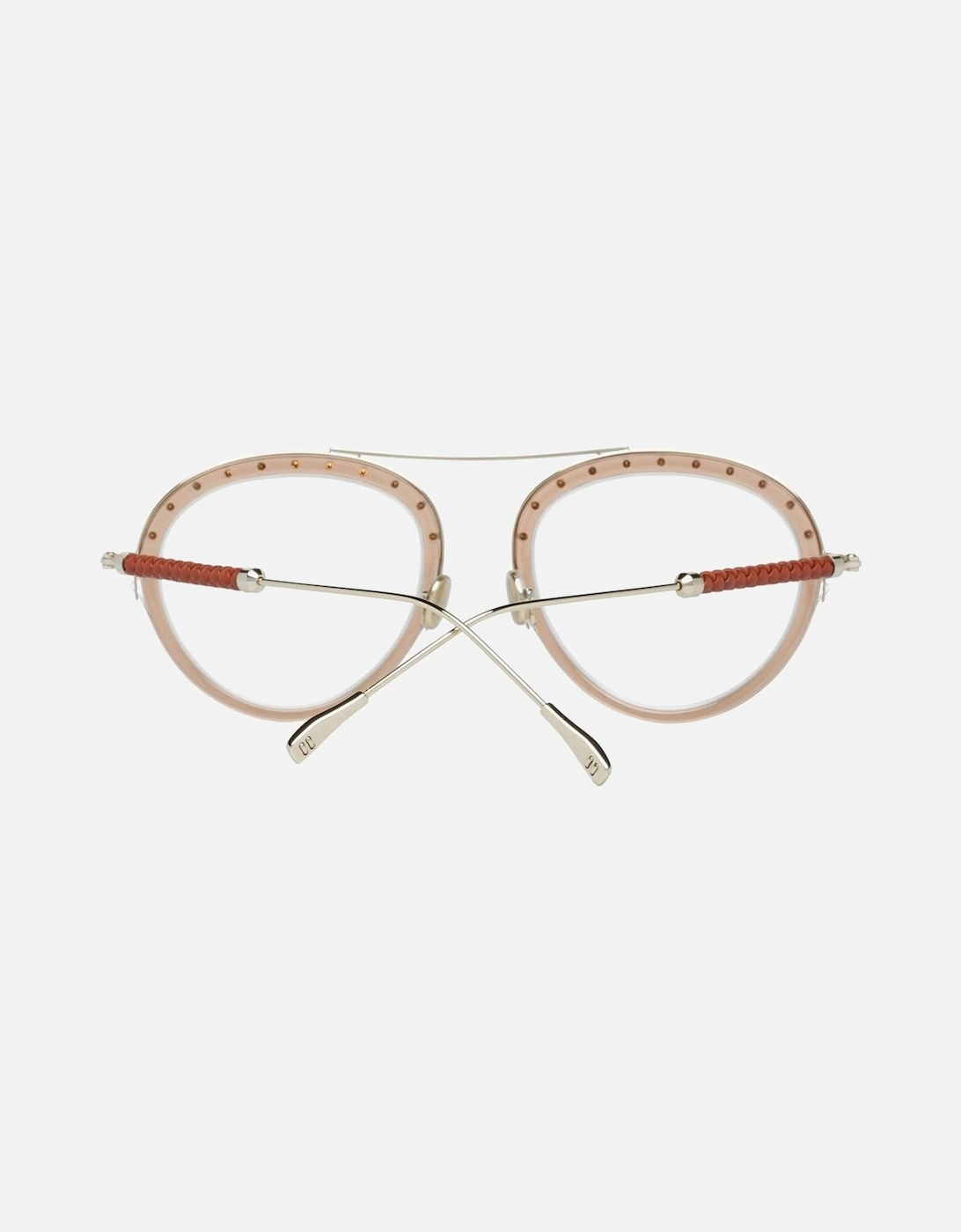TO1003189 Round Studded Glasses Women - Brown Frames