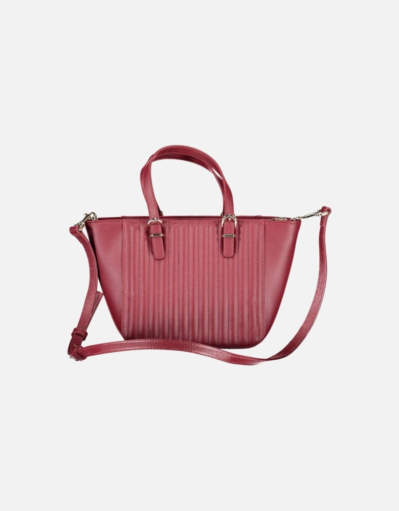 Red Contrasting Detail Handbag with Adjustable Strap and Spacious