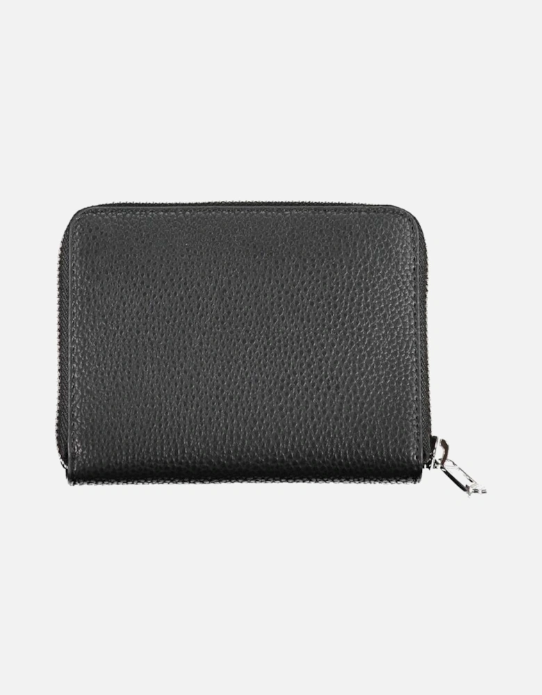 Zippered Wallet with Multiple Compartments and Logo Women - Black
