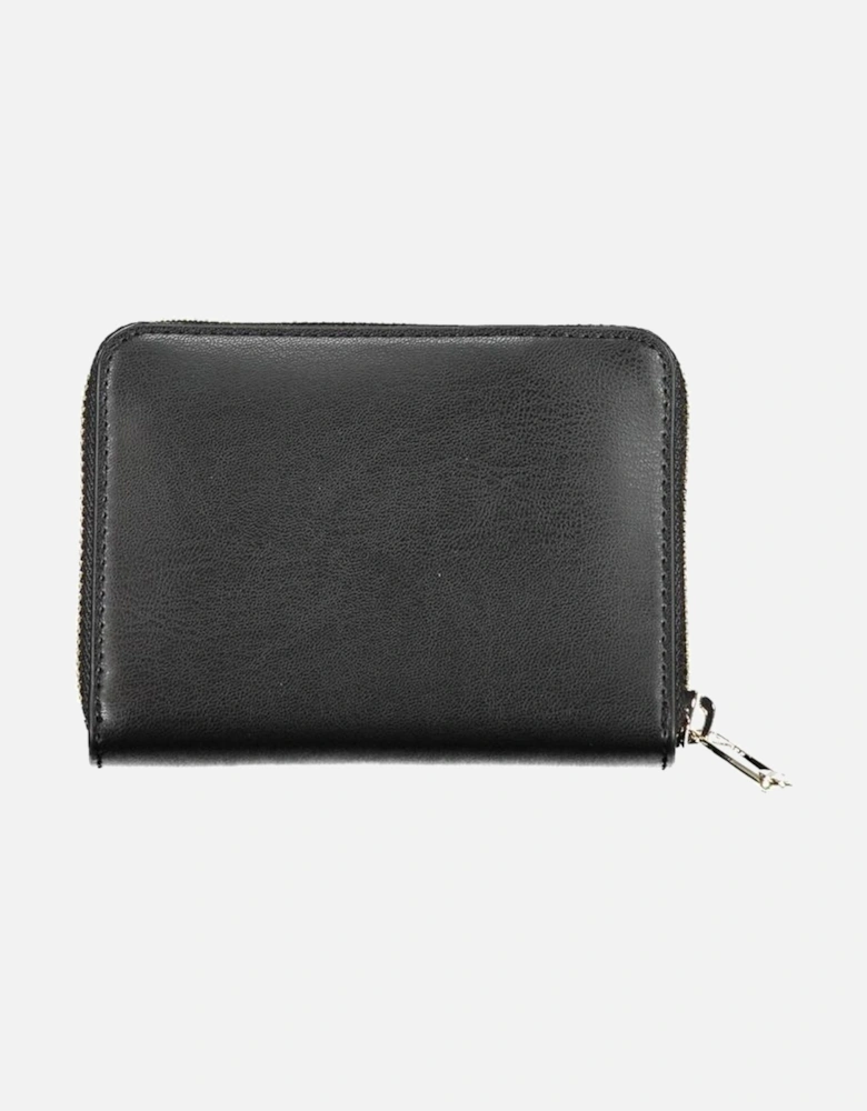 Zippered Wallet with Multiple Compartments and Logo Women - Black
