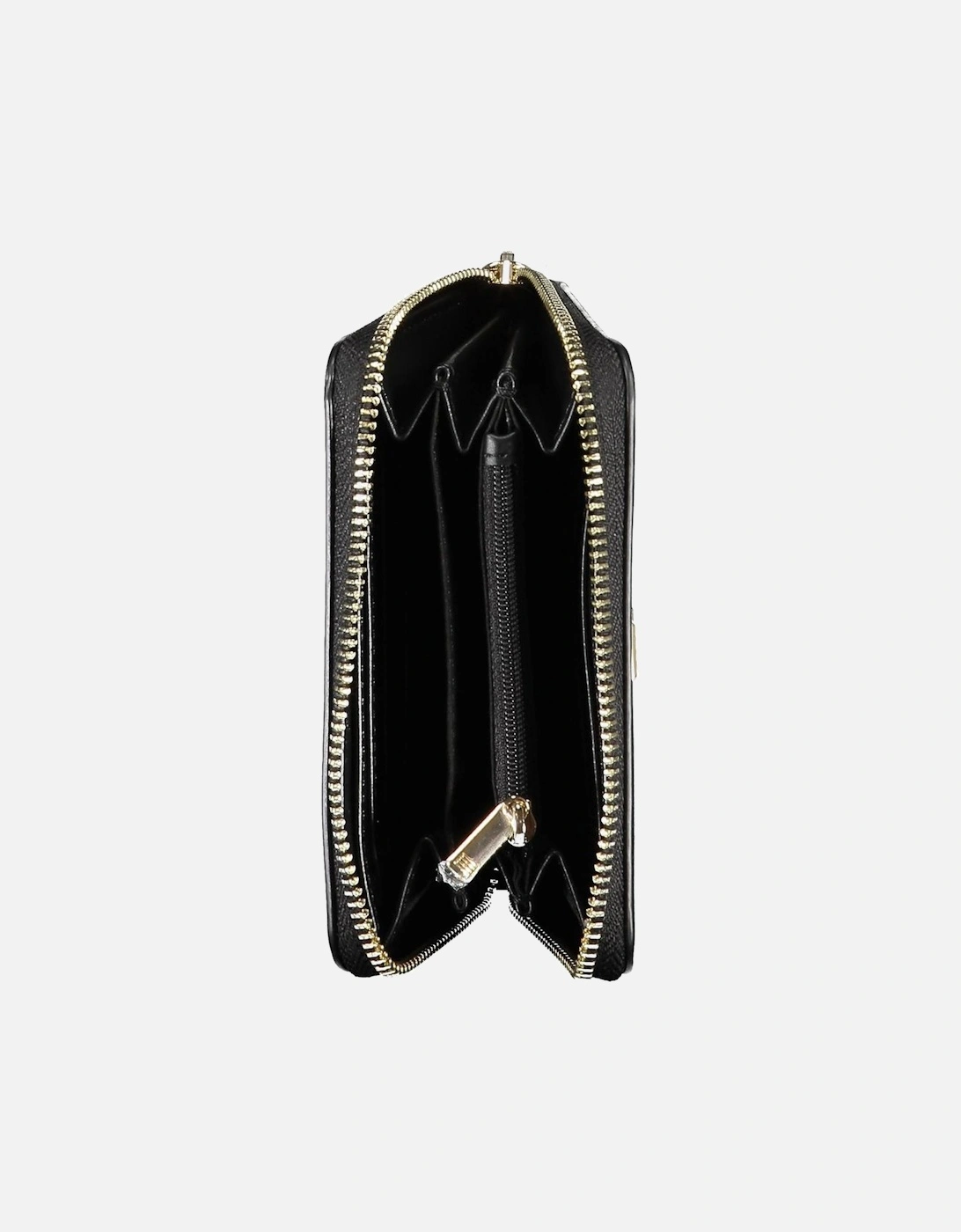 Zippered Wallet with Multiple Compartments and Logo Women - Black