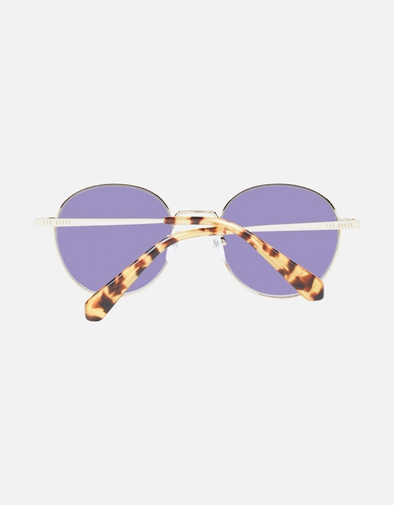 Gold Panto Sunglasses with Grey Gradient Lenses and 100% UV Protection