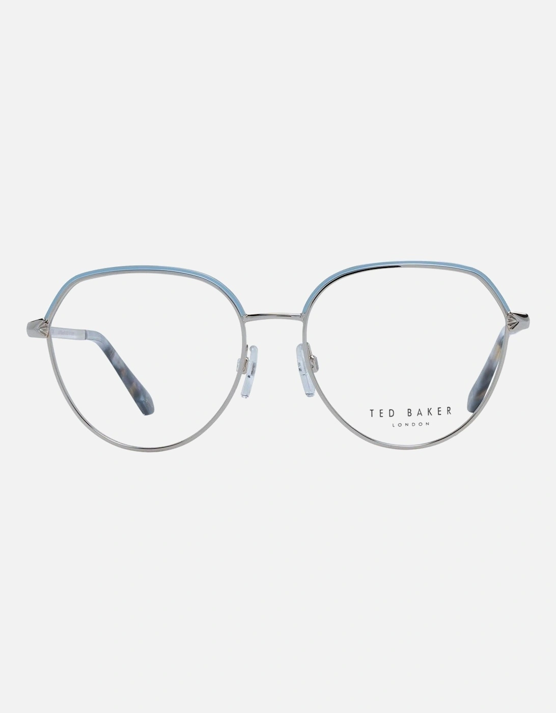 Blue Metal Round Glasses with Demo Plastic Lenses Women Frames