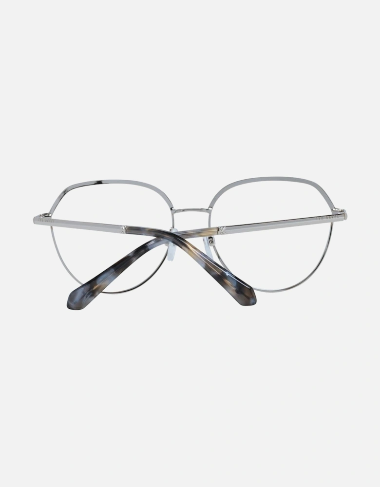 Blue Metal Round Glasses with Demo Plastic Lenses Women Frames