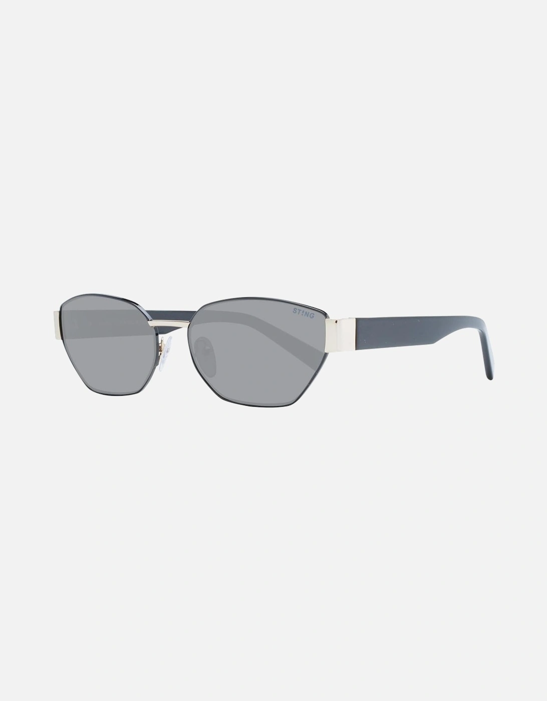 Rectangle Metal Full-Rim Sunglasses with Grey Lenses Unisex - Black, 4 of 3